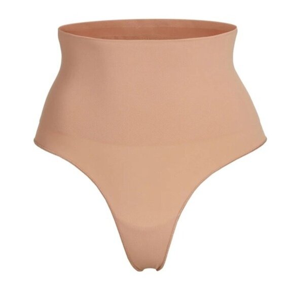 Skims S/M Seamless Sculpt Mid Rise Thong Core Control Ochre Tan NWOT MSRP $34 - Picture 1 of 7